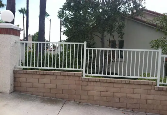 Classic White Aluminum Fence in Riverside, CA