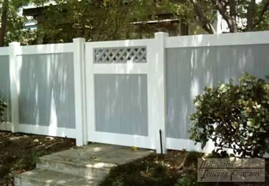 White Privacy with Grey Inlay Fence, Gate Azusa, CA