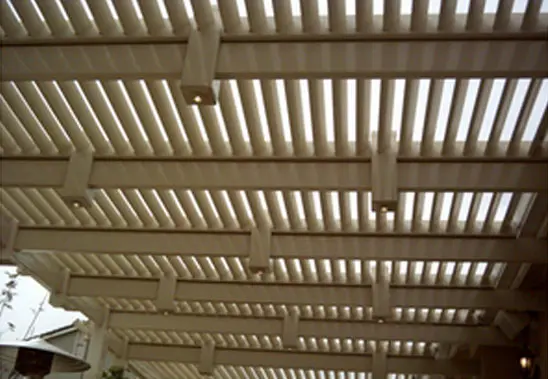 Almond Color Louvered Patio Cover in Chino Hills, CA