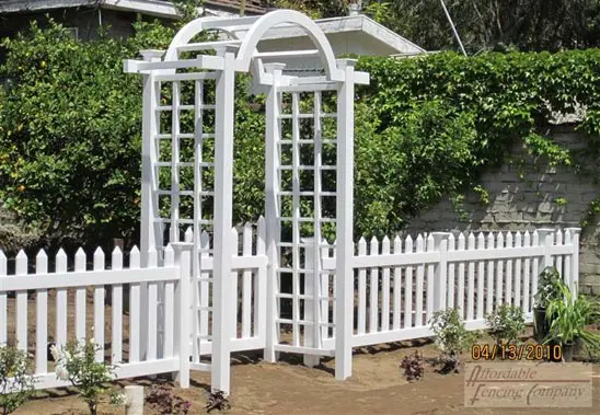 Garden Vinyl Picket Fence with Arbors Installation