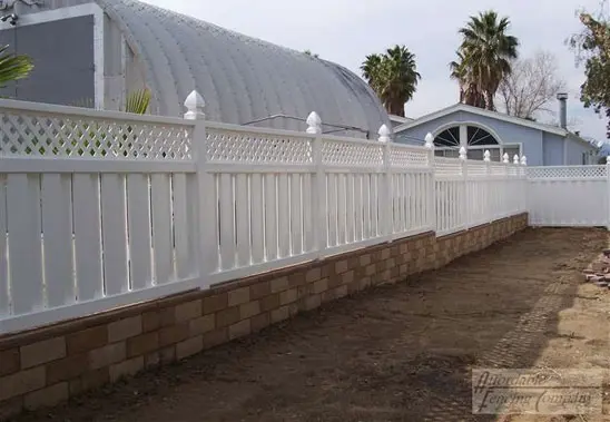 Installation of Vinyl Fencing Stone Toppers in Tustin